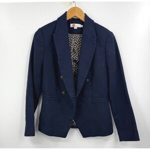 Boden Navy Blue Double‎ Breasted Blazer with Anchor Button Detail